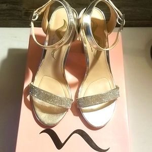 NINA Ankle Heels Formal Samiya Metallic 7 M